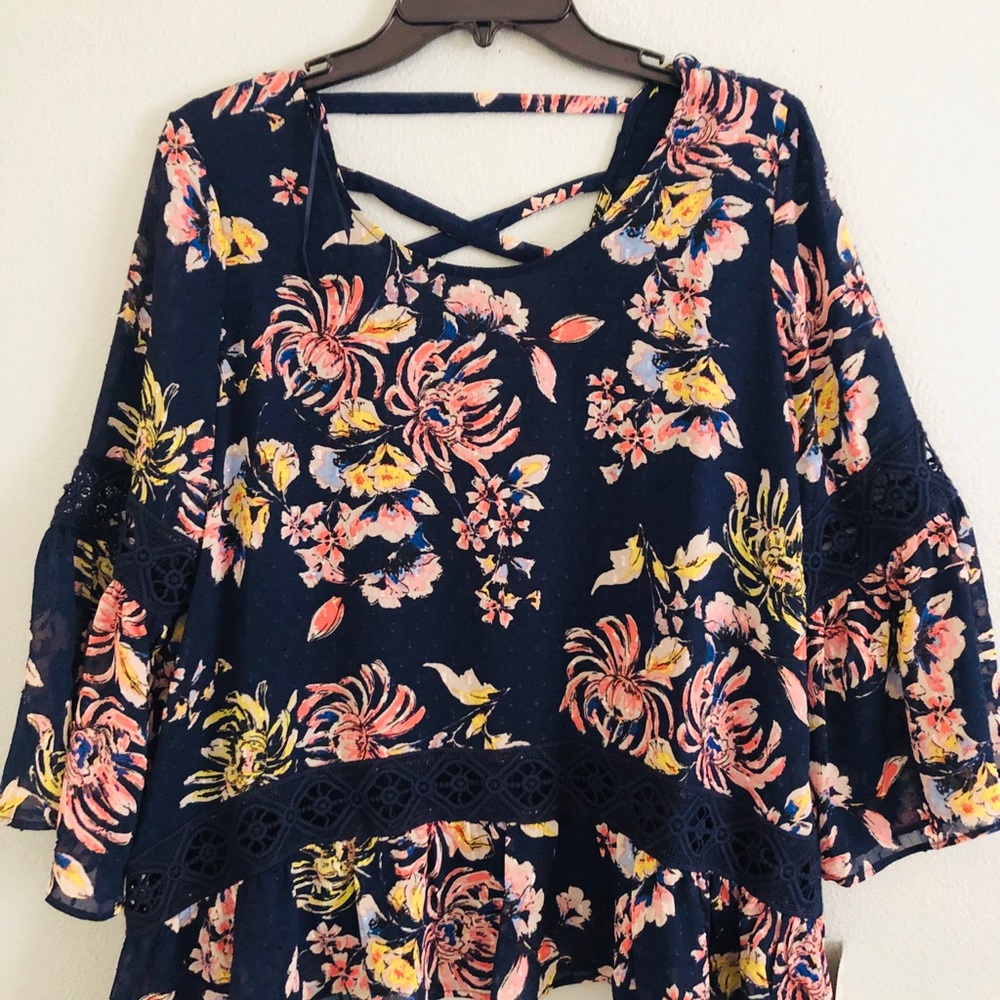 John Paul Richard Navy/ Multi-Floral Petite Large
